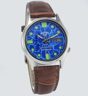 Seiko 5 Automatic-7009A Analog 17 Jewels Analog Day Date Blue Dial Men's Mechanical Watch