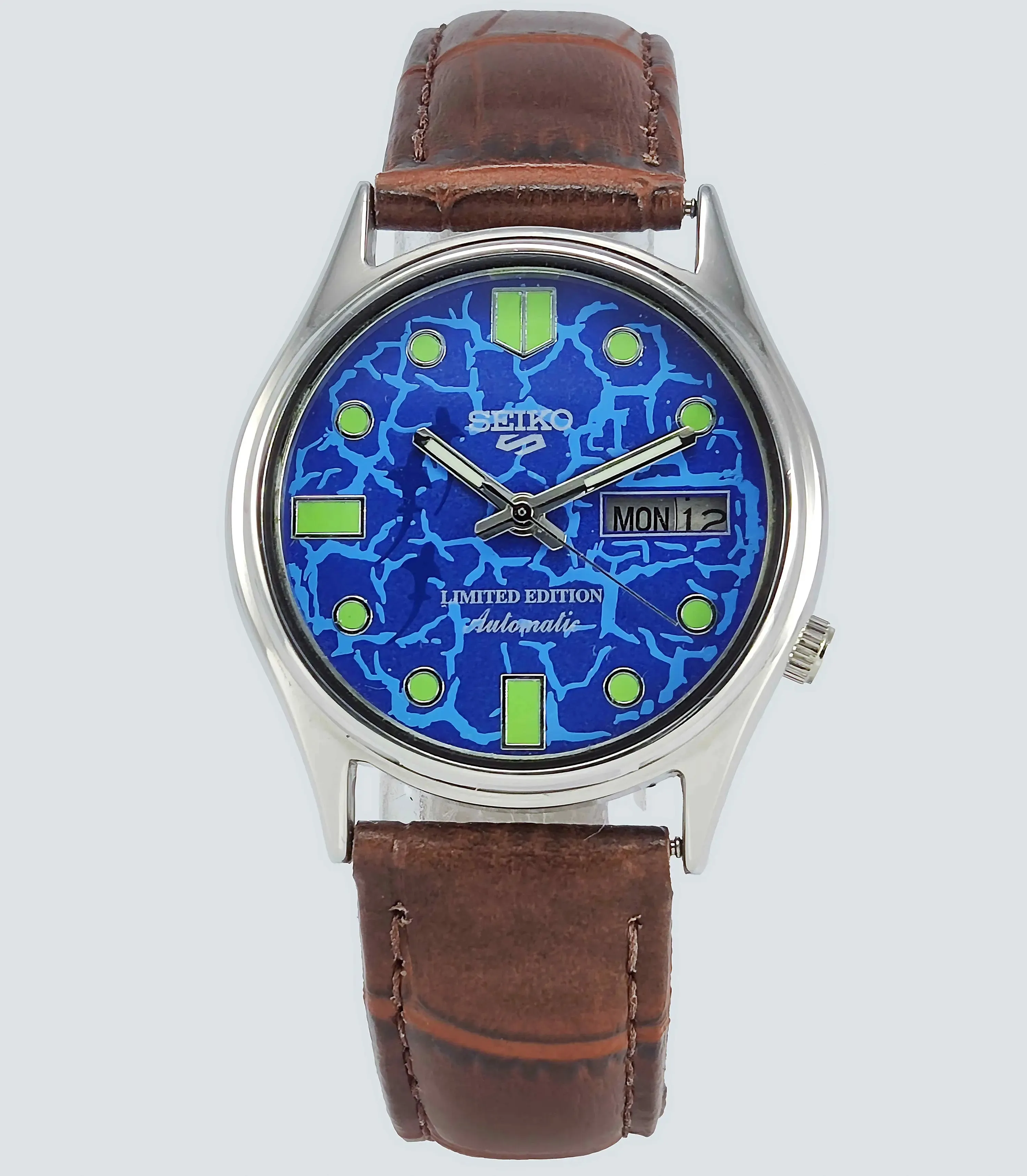 Seiko 5 Automatic-7009A Analog 17 Jewels Analog Day Date Blue Dial Men's Mechanical Watch