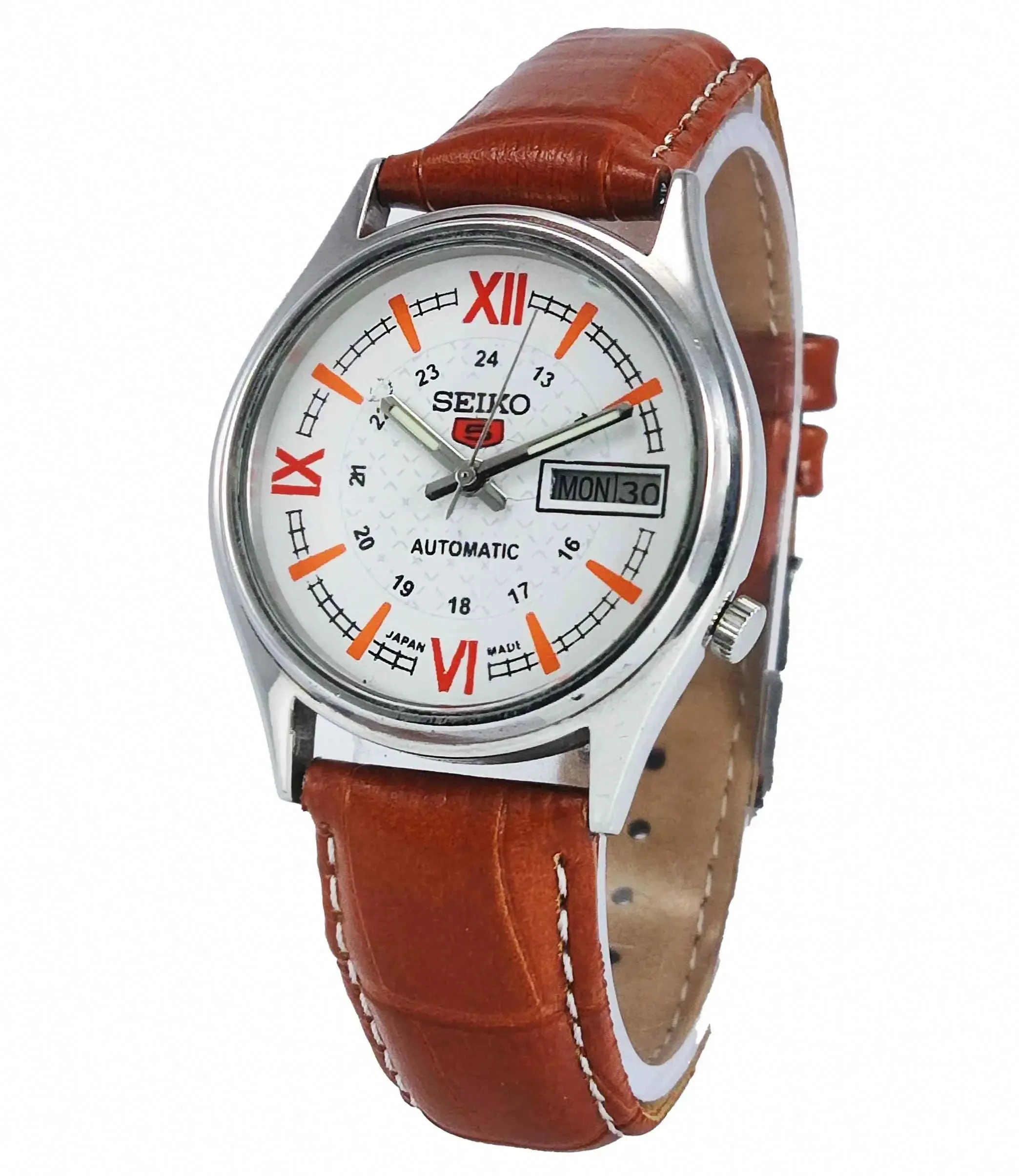 Seiko 5 Automatic Blue Dial 17 Jewels Day-Date Men's Watch 7009A