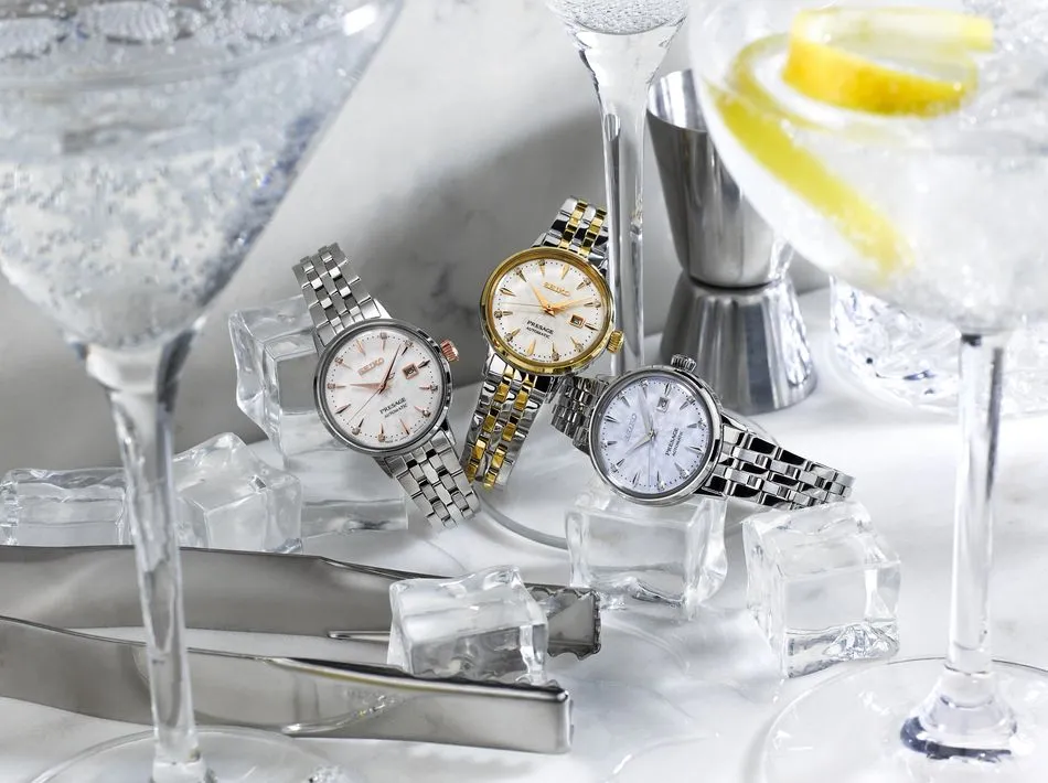 Seiko Presage 30mm White And Rose Automatic Watch