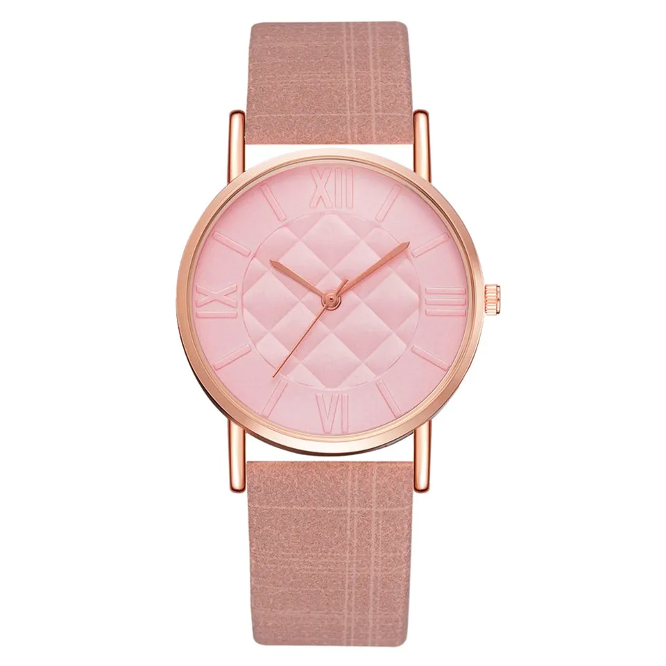 Sidiou Group Fashion Luxury Top Brand Women Leather Band Dress Quartz Wrist Watches Stylish Round White Casual Ladies Wristwatch