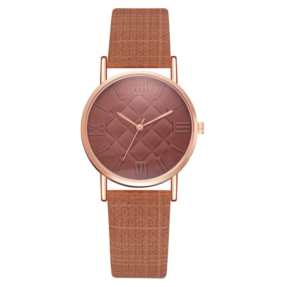 Sidiou Group Fashion Luxury Top Brand Women Leather Band Dress Quartz Wrist Watches Stylish Round White Casual Ladies Wristwatch
