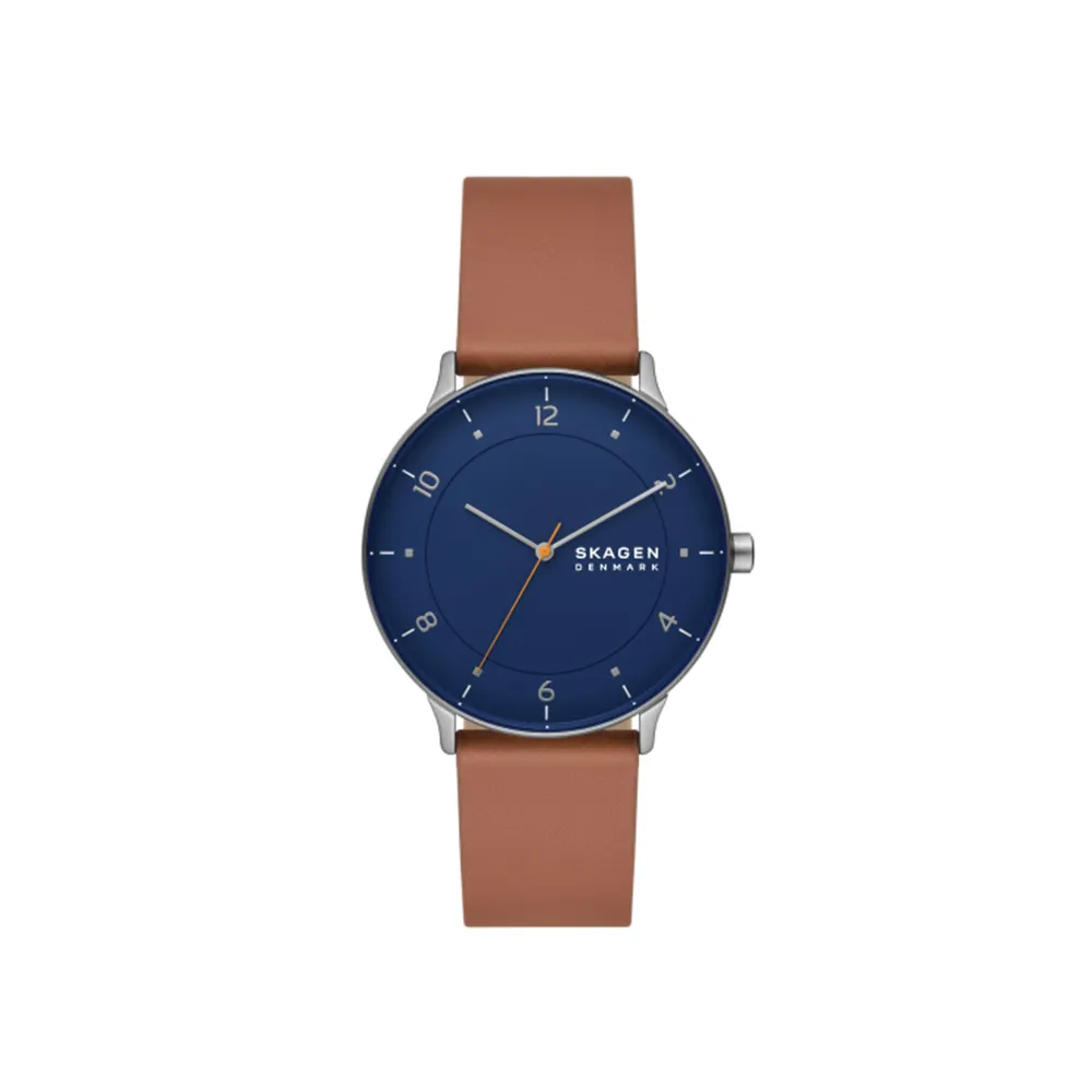 Skagen Riis Three-Hand Brown Leather Watch
