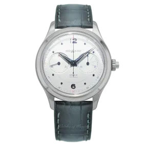 Stainless Steel 42mm Automatic Heritage Mono Pusher Silver Dial Grey Strap Watch