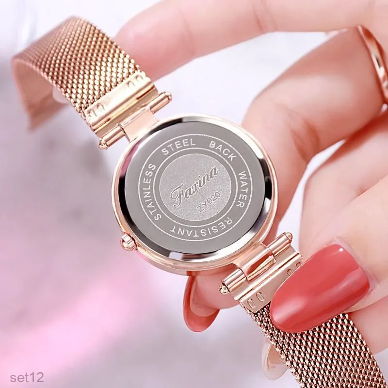Swan Ladies Watch Set 5 Pcs with Beautiful Box W3126750