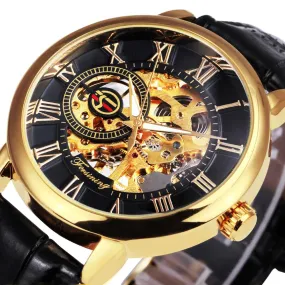 The Franklin II Gold Skeleton Watch with 3D Hollow Engraving