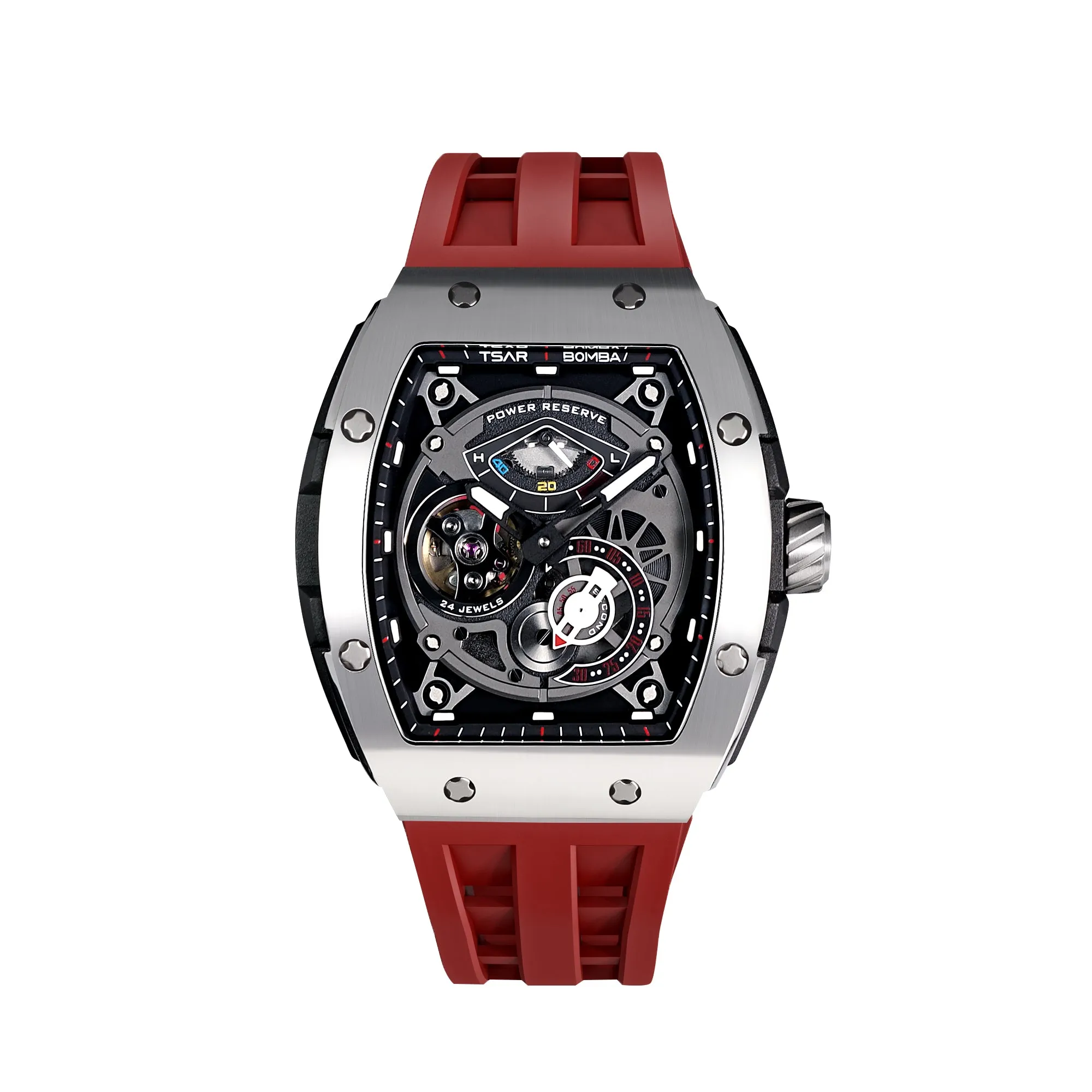 Tsar Bomba 45mm Red and Stainless Steel Elemental Series Automatic Watch