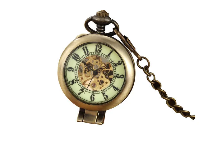 Unisex Antique Copper Fashion Mechanical Hand Wind Pocket Watch