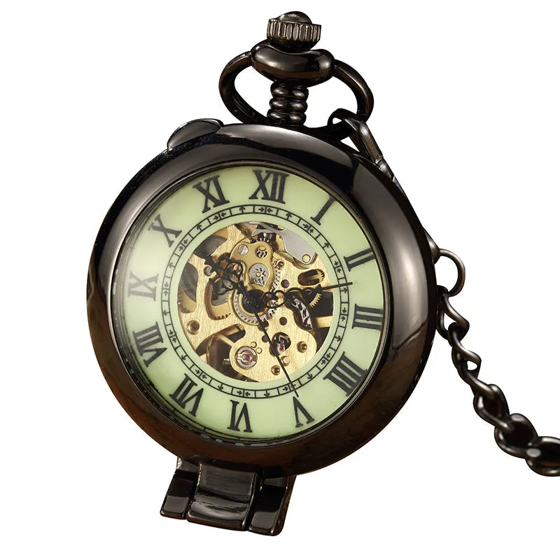 Unisex Antique Copper Fashion Mechanical Hand Wind Pocket Watch