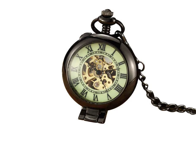 Unisex Antique Copper Fashion Mechanical Hand Wind Pocket Watch