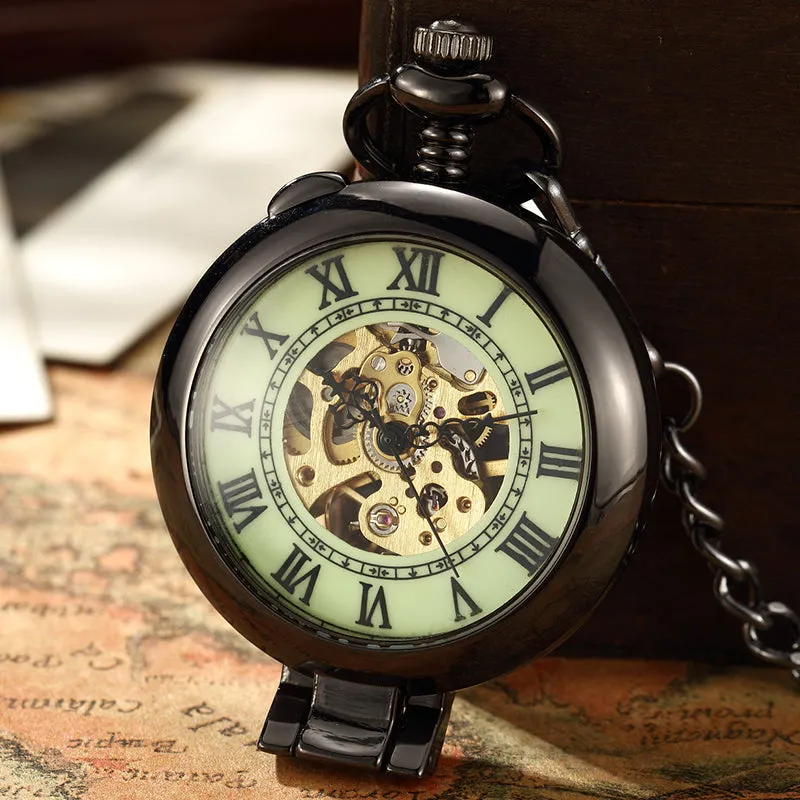 Unisex Antique Copper Fashion Mechanical Hand Wind Pocket Watch
