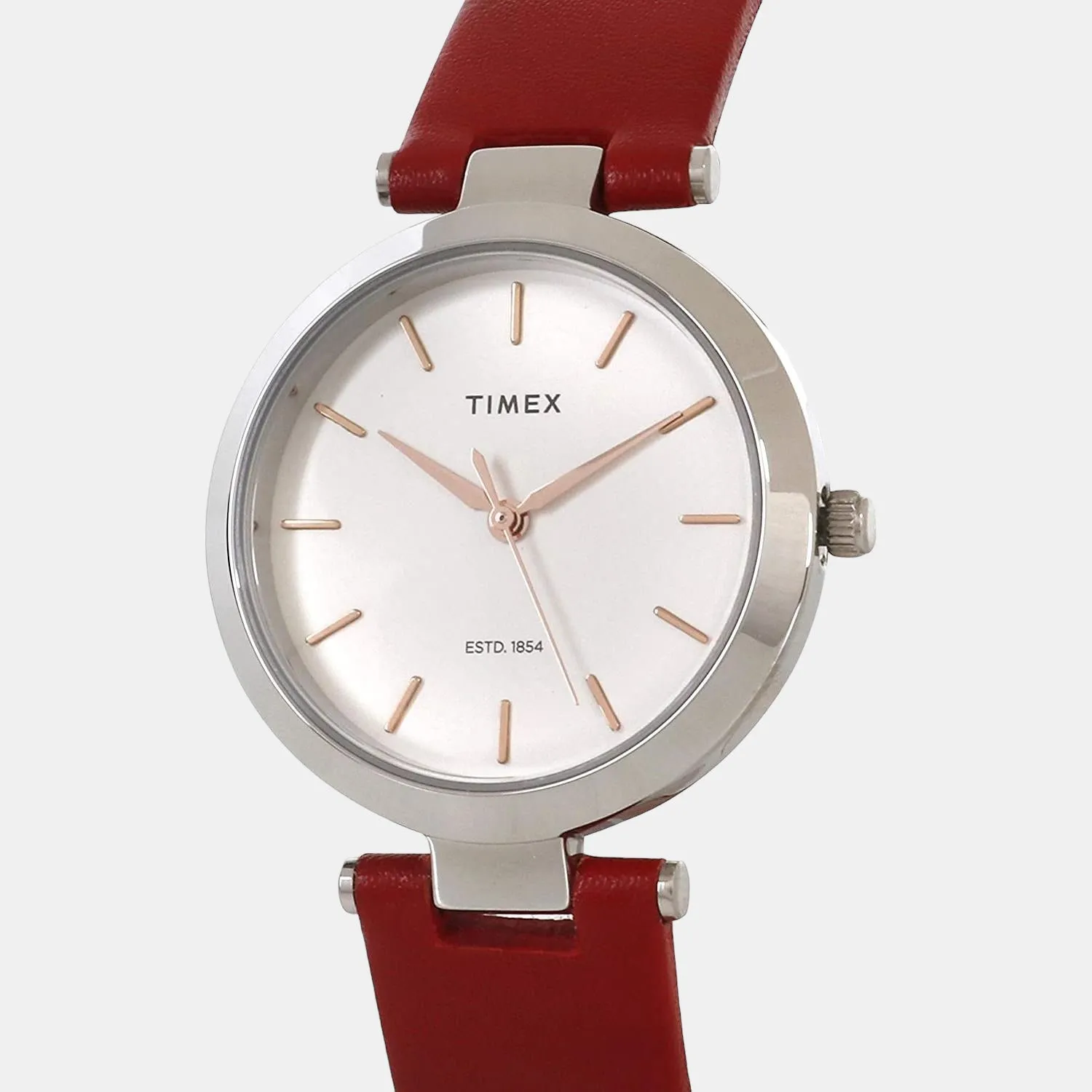 Women Silver Analog Leather Watch TWEL11815