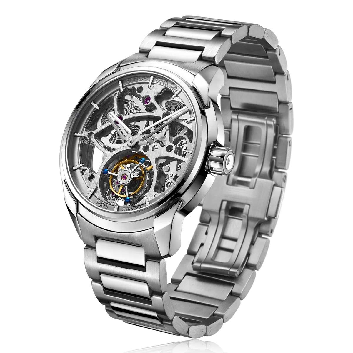 ZEROO T3 THE LEO AUTOMATIC SKELETON TOURBILLONAUTOMATIC TOURBILLON WATCH FOR GENTS - ZT003SSV