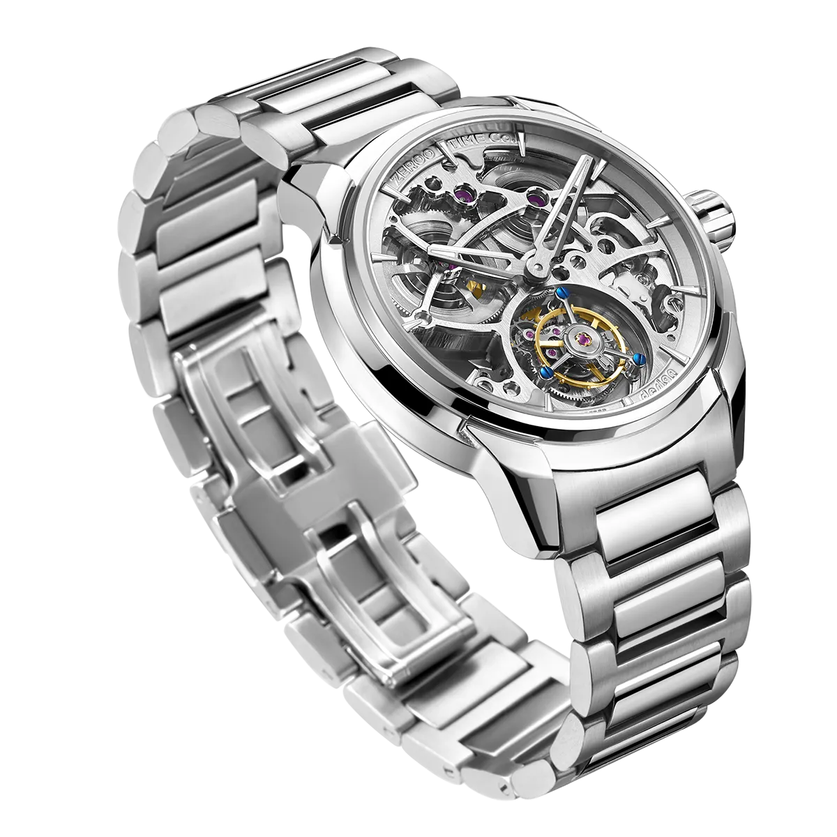 ZEROO T3 THE LEO AUTOMATIC SKELETON TOURBILLONAUTOMATIC TOURBILLON WATCH FOR GENTS - ZT003SSV